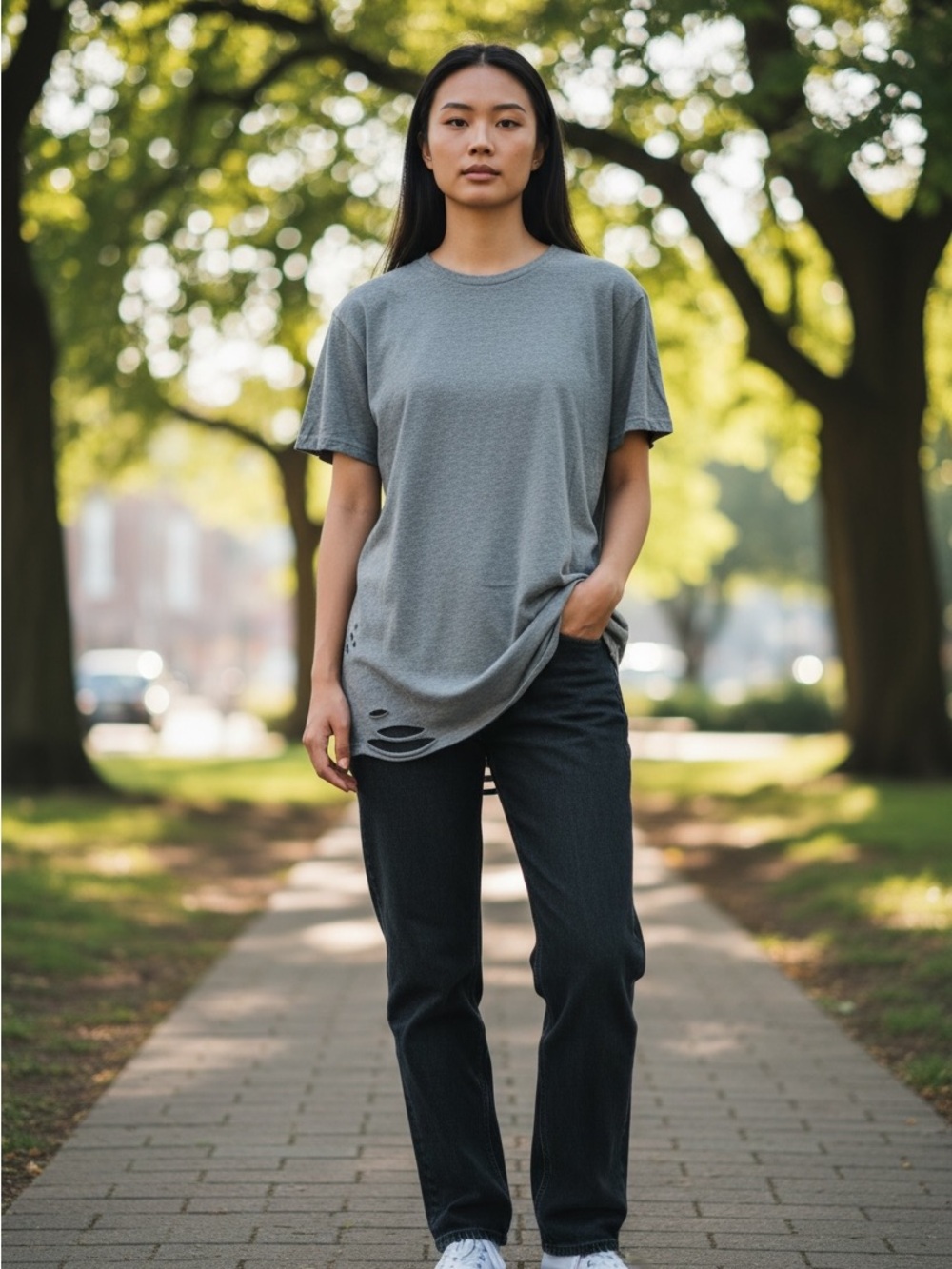 Jackson Gray Tattered T-Shirt